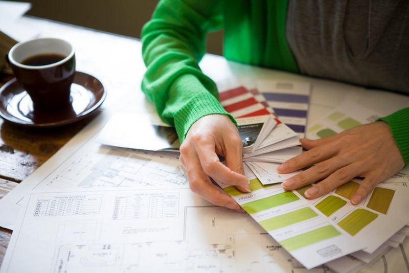 Colour swatches close-up